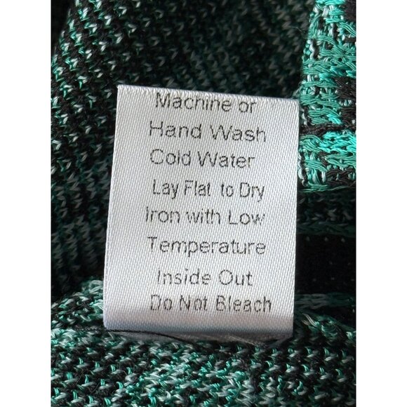 Ming Wang Womens 2X Open-Front Knit Cardigan Jacket Kelly Green Abstract Print - Picture 8 of 9